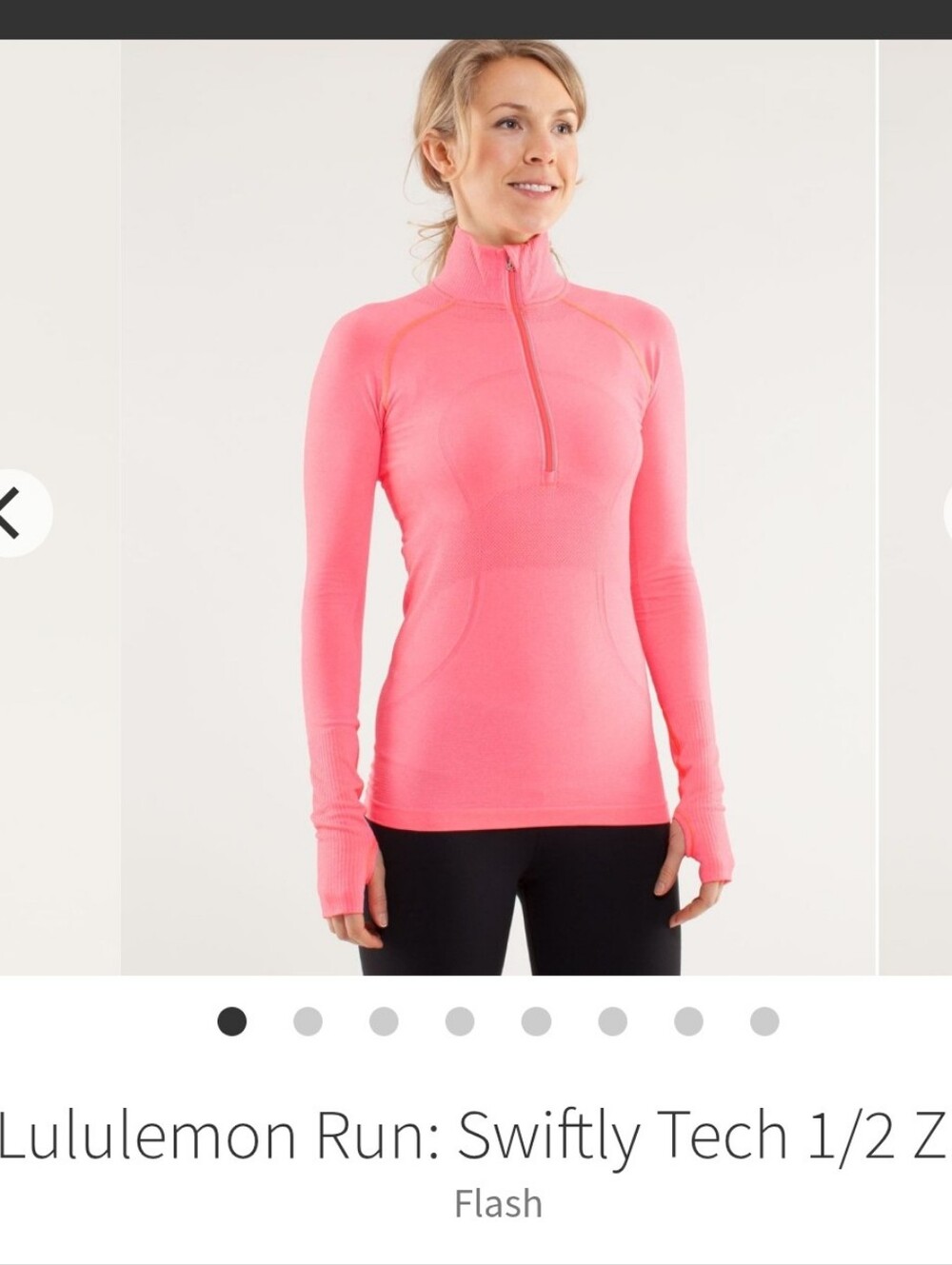 Lululemon Run: Swiftly Tech Half Zip 6 Orange Silverescent Long Sleeve Pullover
